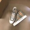 BURBERRY CHECK COTTON HIGH-TOP SNEAKERS - R033