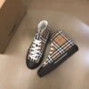 BURBERRY CHECK COTTON HIGH-TOP SNEAKERS - R034