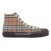 BURBERRY CHECK COTTON HIGH-TOP SNEAKERS - R034