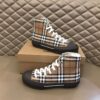 BURBERRY CHECK COTTON HIGH-TOP SNEAKERS - R034