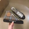 BURBERRY CHECK COTTON HIGH-TOP SNEAKERS - R034