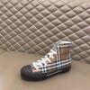 BURBERRY CHECK COTTON HIGH-TOP SNEAKERS - R034