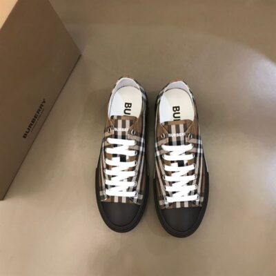 BURBERRY CHECK COTTON SNEAKERS - R036