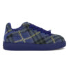 BURBERRY CHECK KNIT BOX SNEAKERS BRIGHT NAVY - R004