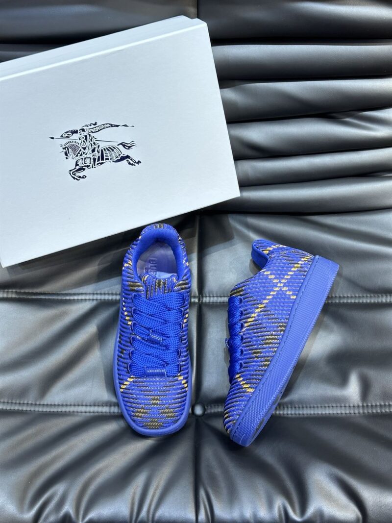 BURBERRY CHECK KNIT BOX SNEAKERS BRIGHT NAVY - R004