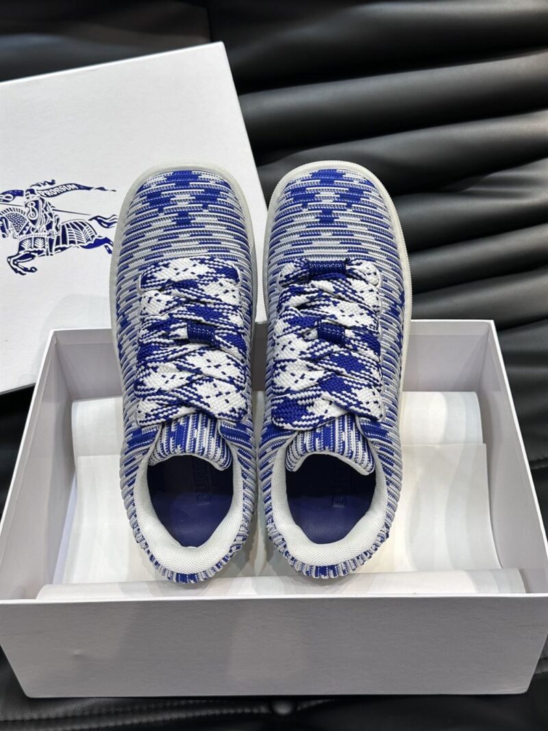 BURBERRY CHECK KNIT BOX SNEAKERS SALT - R002