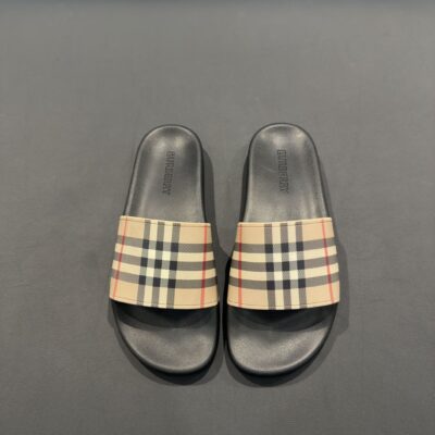 BURBERRY CHECK SLIDES BEIGE - U001