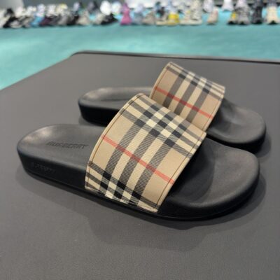 BURBERRY CHECK SLIDES BEIGE - U001