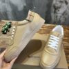 BURBERRY LEATHER AND CHECK COTTON SNEAKERS - R010