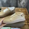 BURBERRY LEATHER AND CHECK COTTON SNEAKERS - R010