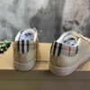 BURBERRY LEATHER AND CHECK COTTON SNEAKERS - R010