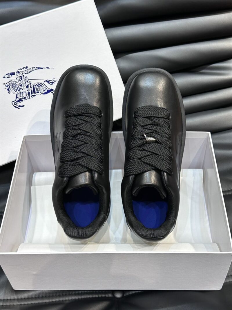 BURBERRY LEATHER BOX SNEAKERS BLACK - R008