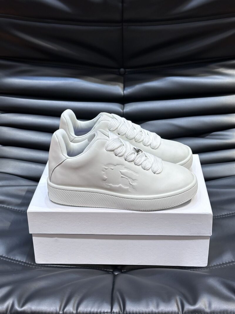 BURBERRY LEATHER BOX SNEAKERS WHITE - R005