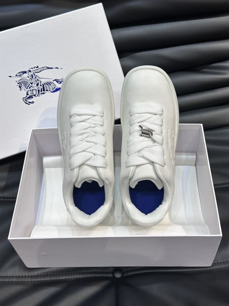 BURBERRY LEATHER BOX SNEAKERS WHITE - R005