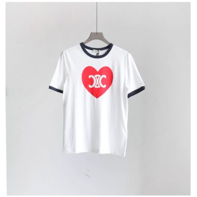 CELINE HEART TRIOMPHE T-SHIRT IN COTTON JERSEY - CE014