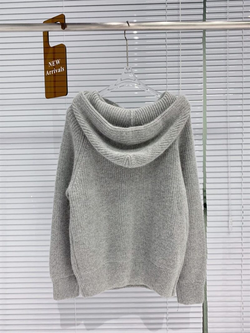 CELINE HOODED SWEATER IN RIBBED WOOL - CR012