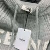 CELINE HOODED SWEATER IN RIBBED WOOL - CR012