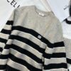 CELINE TRIOMPHE CREW NECK SWEATER IN STRIPED WOOL - CR013