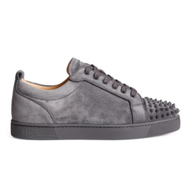 CHRISTIAN LOUBOUTIN LOUIS JUNIOR SPIKES ORLATO SUEDE SNEAKERS - C056