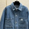 DIOR CHARM OVERSHIRT BLUE COTTON TWILL - CB001