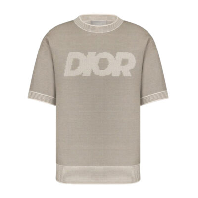 DIOR ITALIC T-SHIRT COTTON-BLEND TRAMATO KNIT - O040