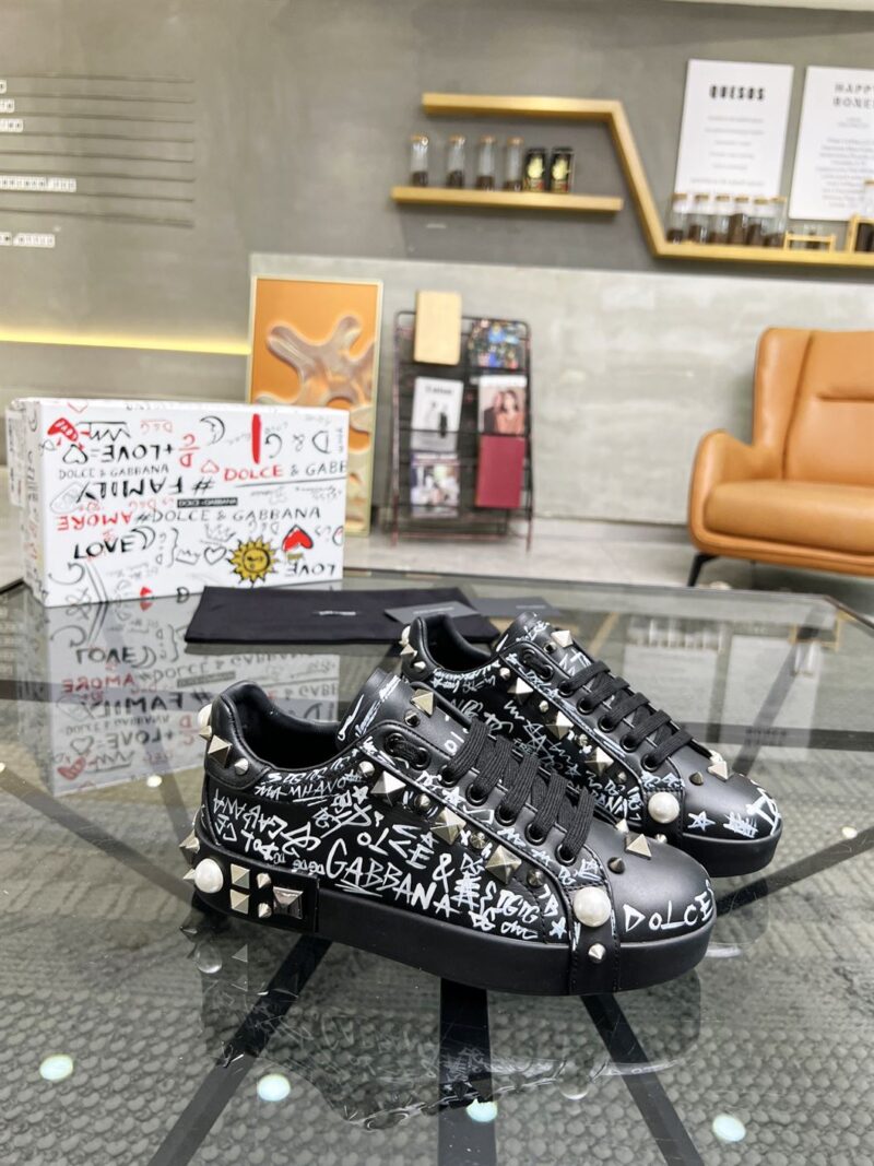 DOLCE & GABBANA CALFSKIN PORTOFINO SNEAKERS - HY023