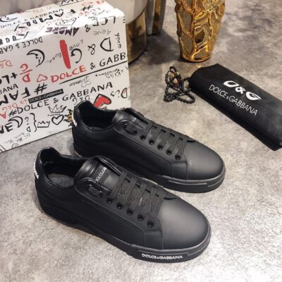 DOLCE & GABBANA LEATHER PORTOFINO SNEAKERS - HY001