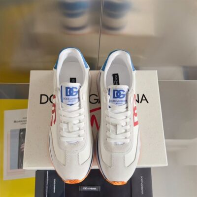 DOLCE & GABBANA MIXED-MATERIAL DG CUSHION SNEAKERS - HY014