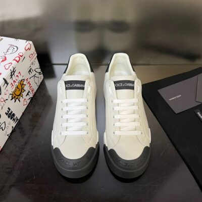 DOLCE & GABBANA WHITE LOW-TOP SNEAKERS - HY019