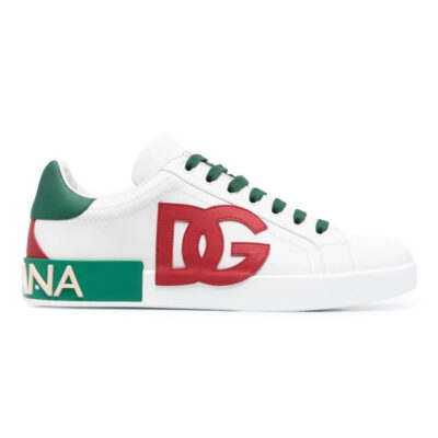 DOLCE & GABBANA WHITE MULTICOLOR CALF LEATHER SNEAKERS - HY002