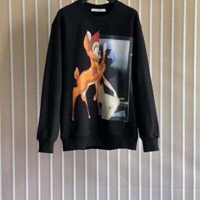 GIVENCHY BAMBI PRINT SWEATSHIRT IN BLACK - AD008