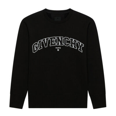 GIVENCHY COLLEGE SLIM FIT CREWNECK SWEATSHIRT BLACK - AD006