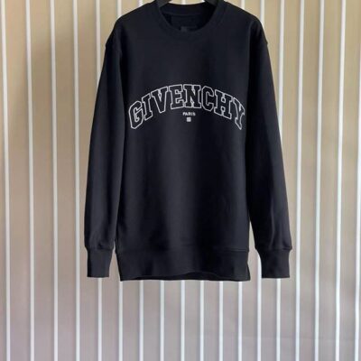 GIVENCHY COLLEGE SLIM FIT CREWNECK SWEATSHIRT BLACK - AD006