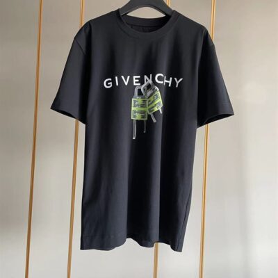 GIVENCHY LOCK COTTON T-SHIRT BLACK - K038