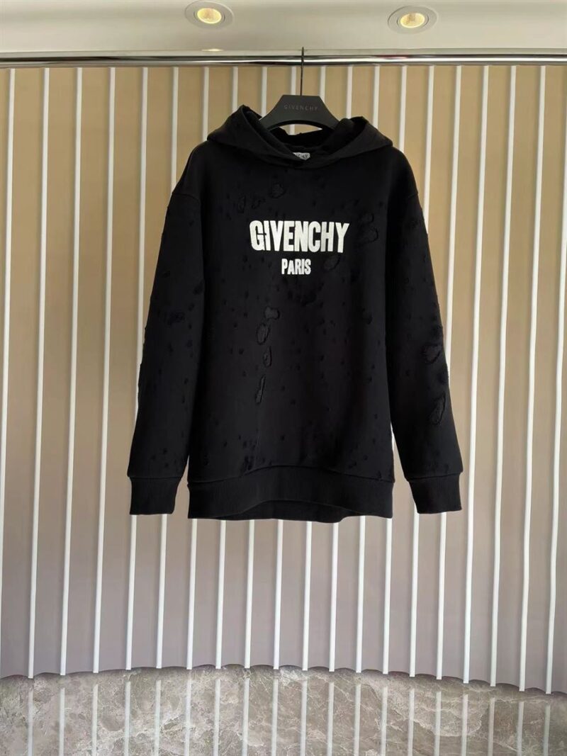 GIVENCHY PARIS DESTROYED HOODIE - AD009