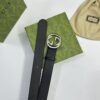 GUCCI BELT WITH INTERLOCKING G BUCKLE BLACK LEATHER - AB008