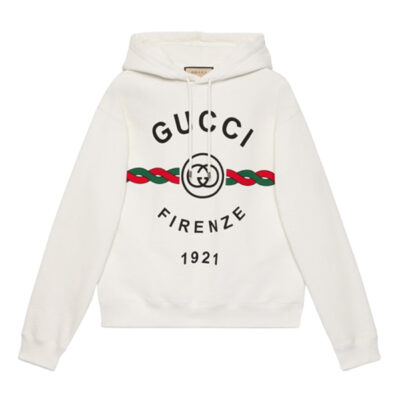 GUCCI COTTON 'GUCCI FIRENZE 1921' HOODED SWEATSHIRT - H033