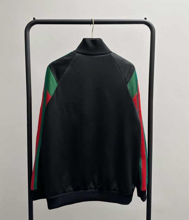 GUCCI DOUBLE G RED AND GREEN STRIPED WEB JACKET - CA027