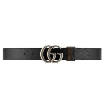 GUCCI GG MARMONT REVERSIBLE BELT BLACK AND BROWN LEATHER - AB027