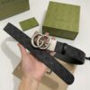 GUCCI GG MARMONT REVERSIBLE BELT BLACK GG SUPREME - AB029