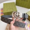 GUCCI GG MARMONT REVERSIBLE BELT GREY AND BLACK GG SUPREME - AB012