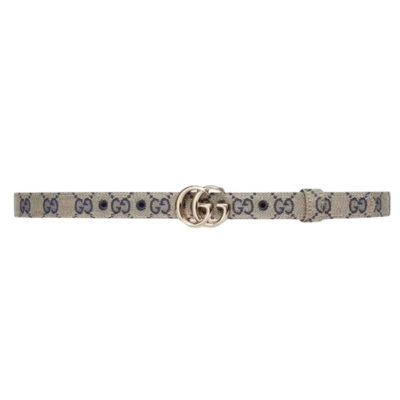 GUCCI GG MARMONT THIN BELT BEIGE AND BLUE ORIGINAL GG CANVAS - AB021