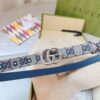 GUCCI GG MARMONT THIN BELT BEIGE AND BLUE ORIGINAL GG CANVAS - AB021