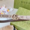 GUCCI GG MARMONT THIN BELT BEIGE AND EBONY ORIGINAL GG CANVAS - AB022