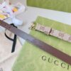 GUCCI GG MARMONT THIN BELT BEIGE AND EBONY ORIGINAL GG CANVAS - AB022