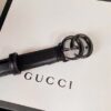 GUCCI GG MARMONT THIN BELT BLACK LEATHER - AB016