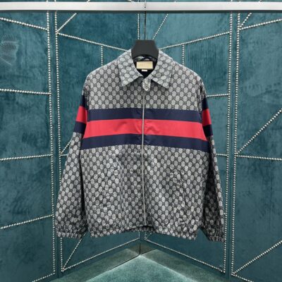 GUCCI GG PRINT COTTON JACKET BLUE - CA001