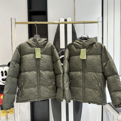 GUCCI JUMBO GG CANVAS JACKET GREEN - CA012