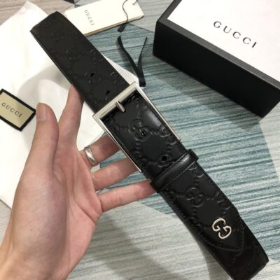 GUCCI SIGNATURE BELT WITH GG DETAIL - AB018