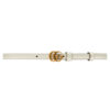 GUCCI THIN PATENT DOUBLE G BELT WHITE LEATHER - AB019